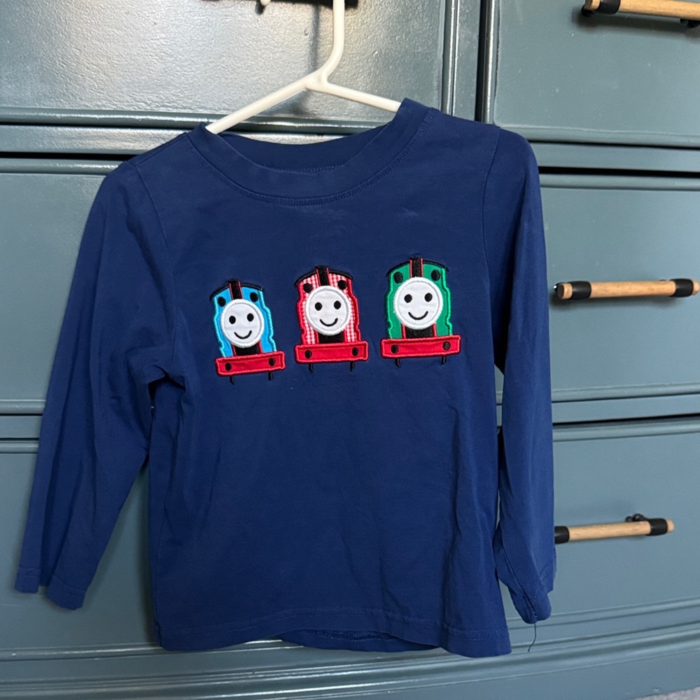 Kids Long Sleeve Shirt with Train Design